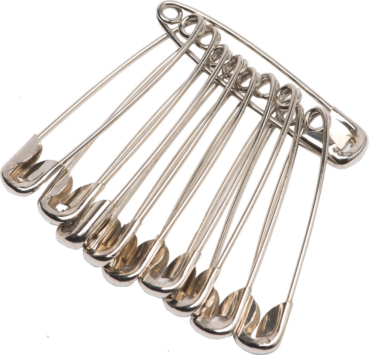   Steel safety pins - veiligheidsspelden - 10 stuks -,45 x 8 mm
