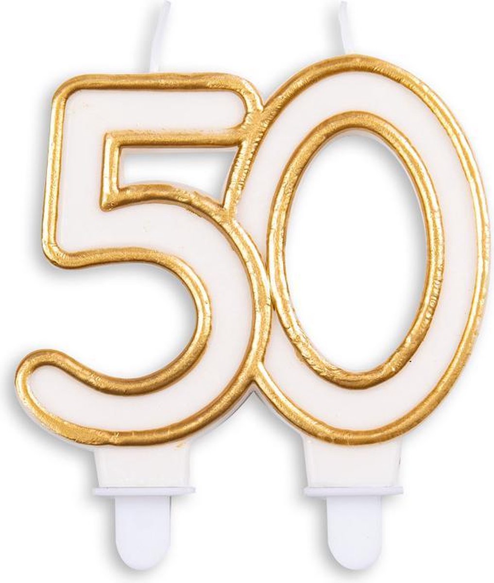 Cijfer kaars Goud 50 jaar