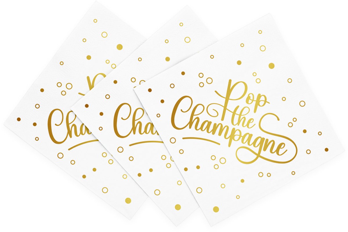 Huwelijk Servetten - Together Forever - Goud-Wit - 20 stuks