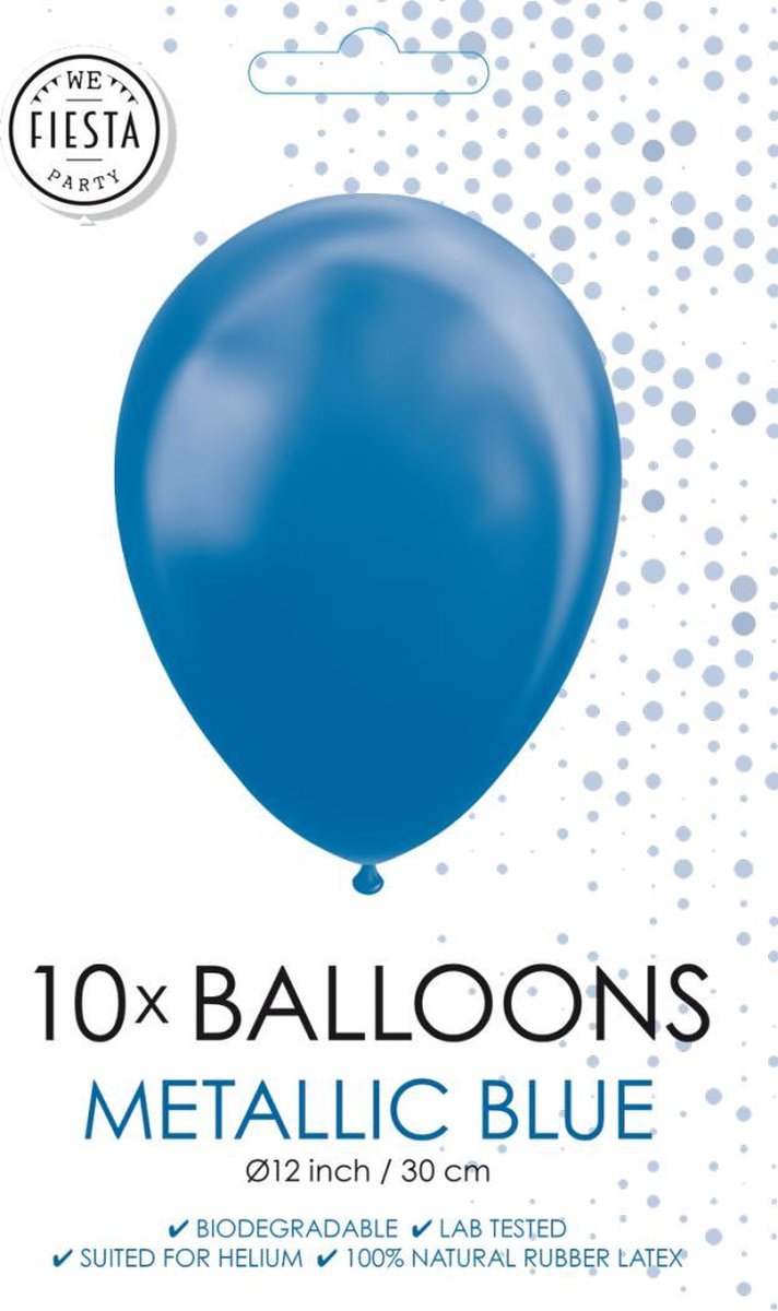 Metallic blauwe ballonnen 30cm 10 stuks
