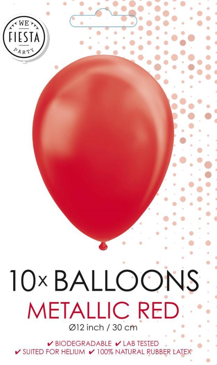 Metallic rode ballonnen 30cm 10 stuks