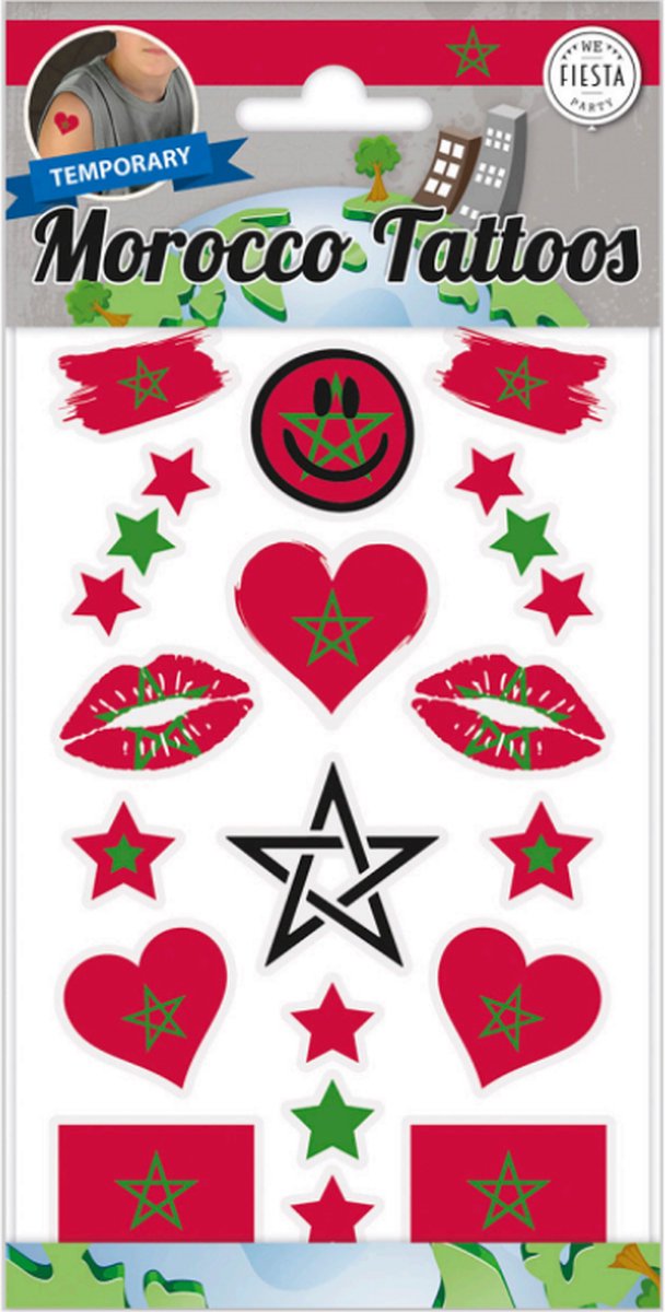 Nep Tattoo Marokko - vlag marokko