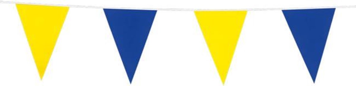 Reuze slinger - geel - blauw - vlag 30 x 45 cm - 10 meter