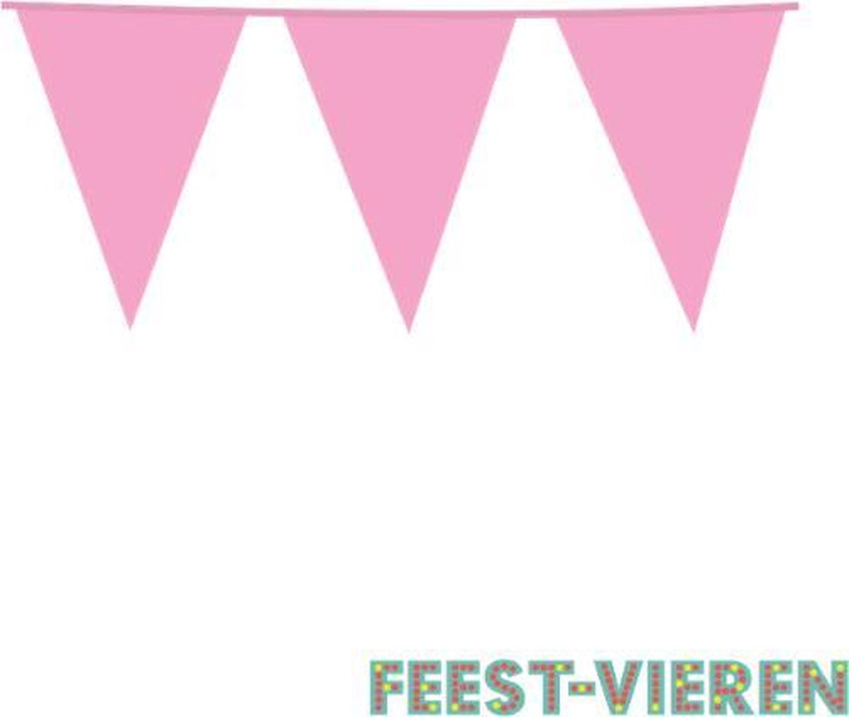 Reuze slinger - licht roze - vlag 30 x 45 cm - 10 meter