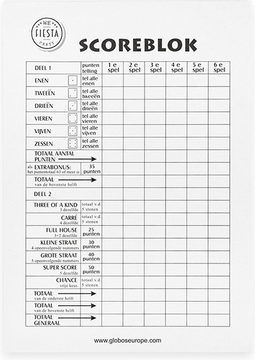   Yahtzee klein (250 vel)