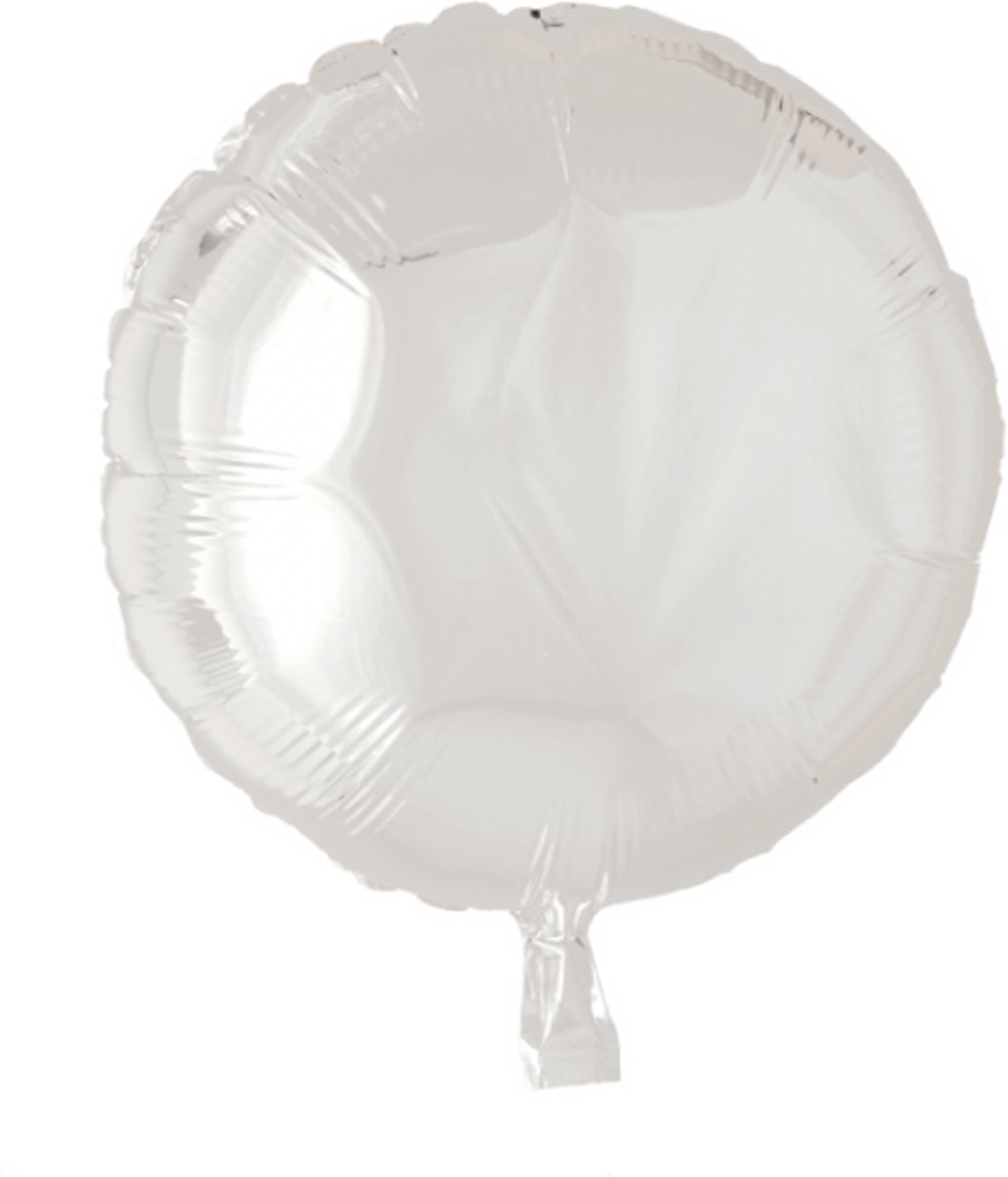 Folieballon Wit Rond, 43cm