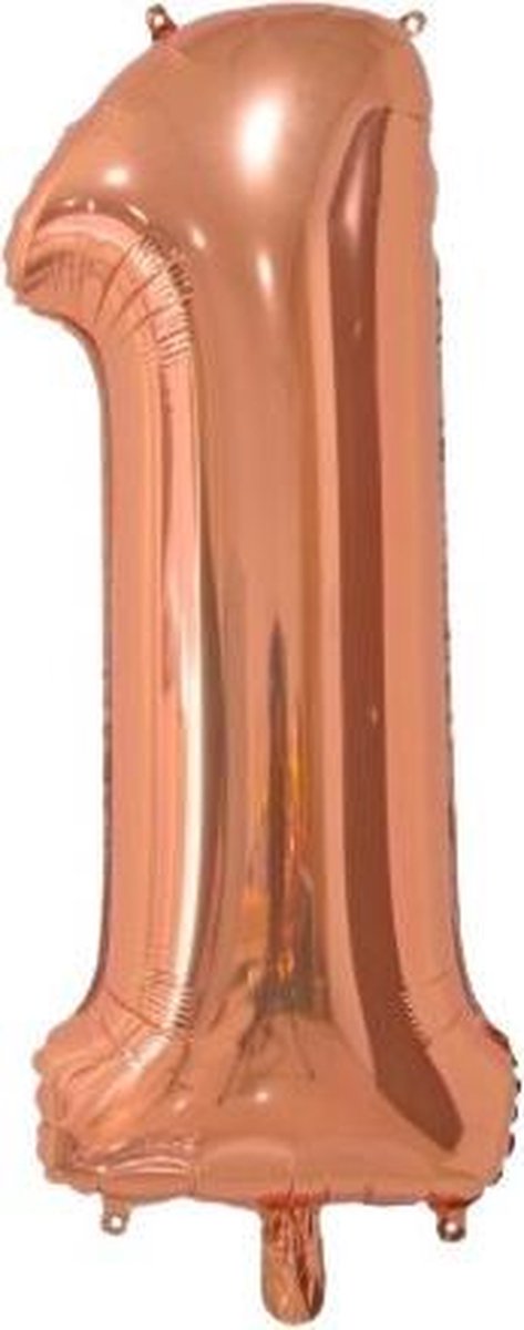 Globos Nordic Folieballon Nummer 1 66 Centimeter Roségoud