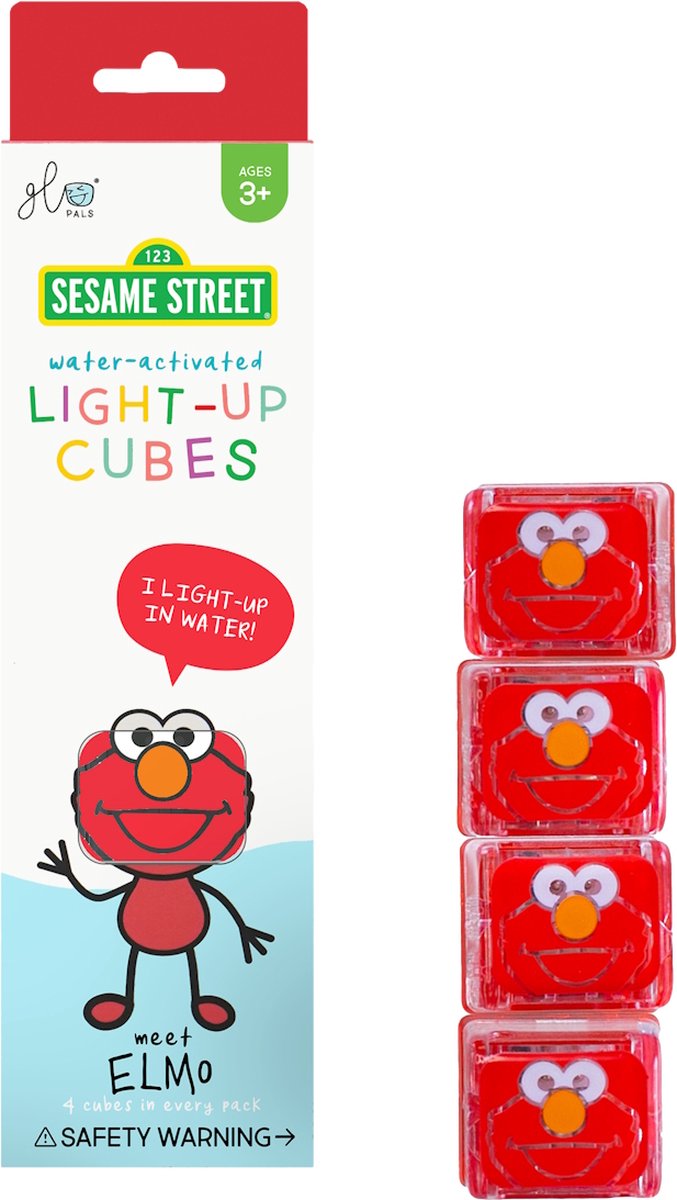 Glo Pals Light-Up Sesamstraat Elmo 4 stuks Badspeelgoed GP-FIN-4PK-ELMO