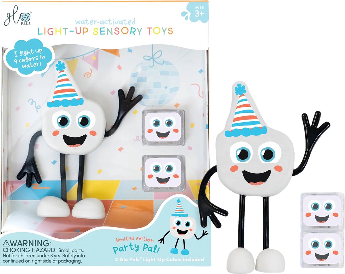 Glo Pals Party, light Up Cubes, Characters, wit, 1+2 stuks