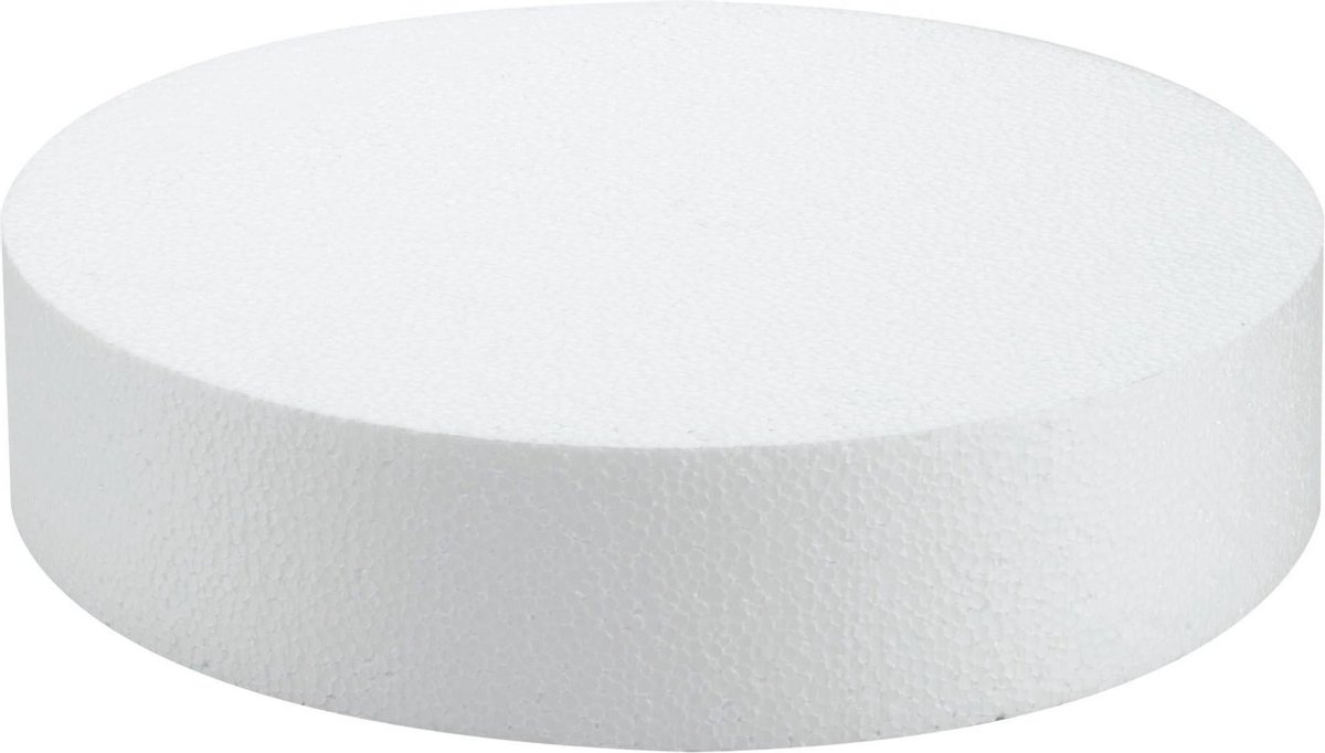 Piepschuim hobby knutselen vormen/figuren ronde schijf van 30 x 7 cm
