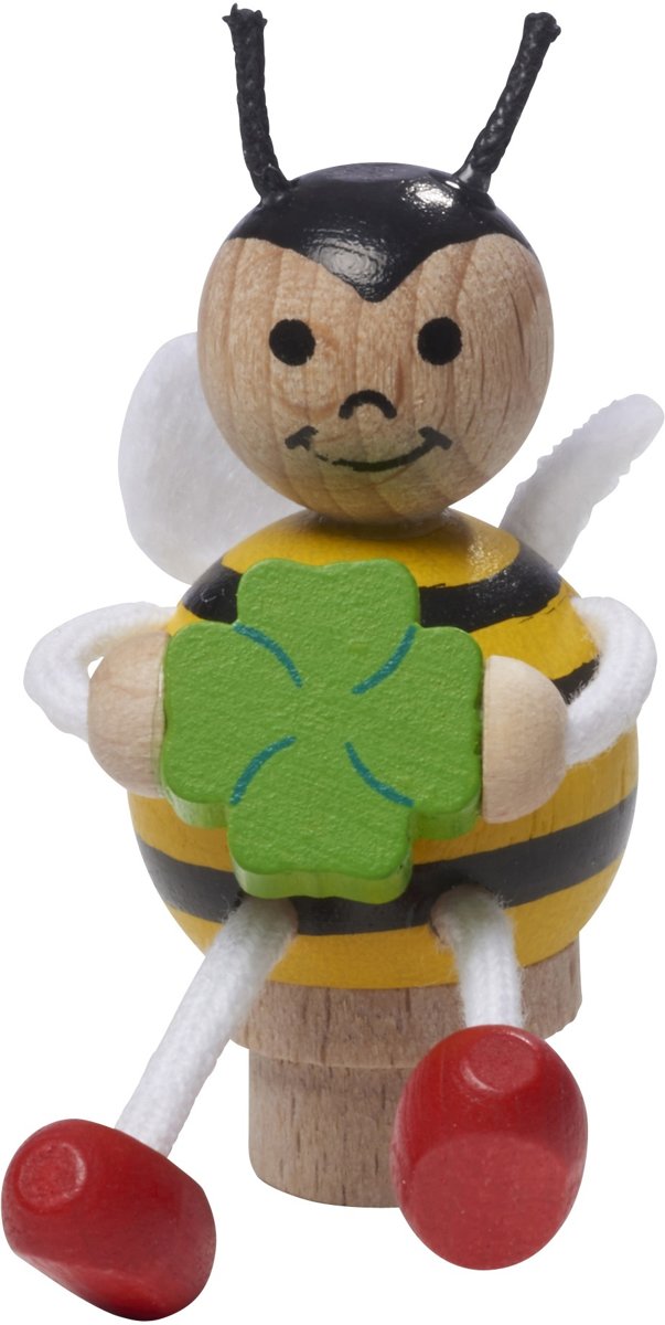   Verjaardagsbij Ringplug 5,5 Cm Geel/zwart