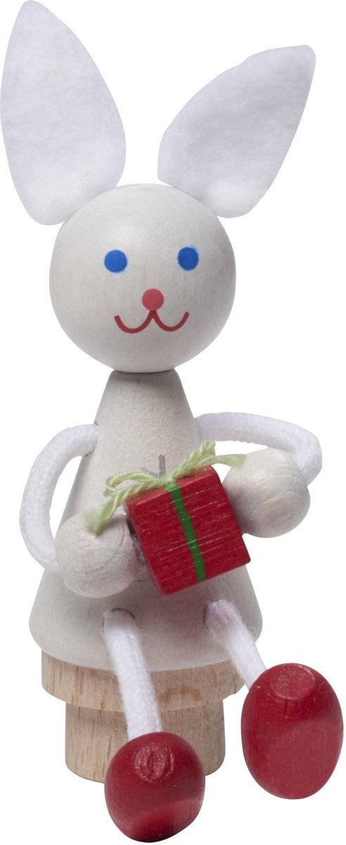   Verjaardagshaas Ringplug 5,5 Cm Wit