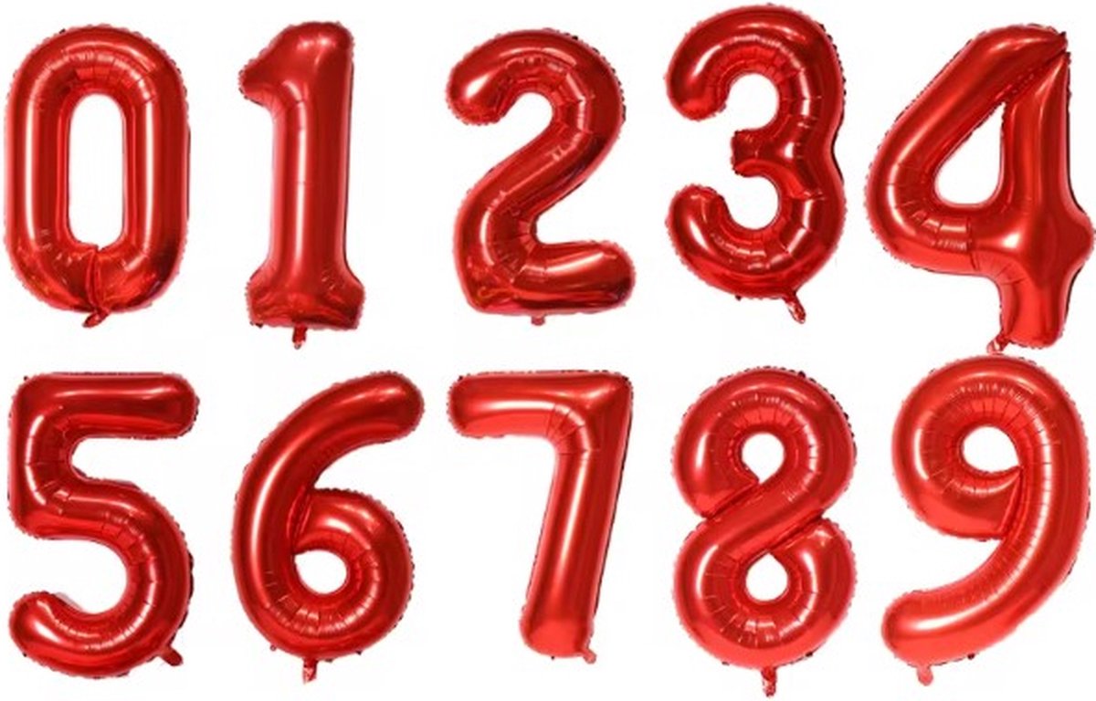 Go Go Gadget - Cijferballon - Folieballon - 40cm - Rood - Cijfer 6