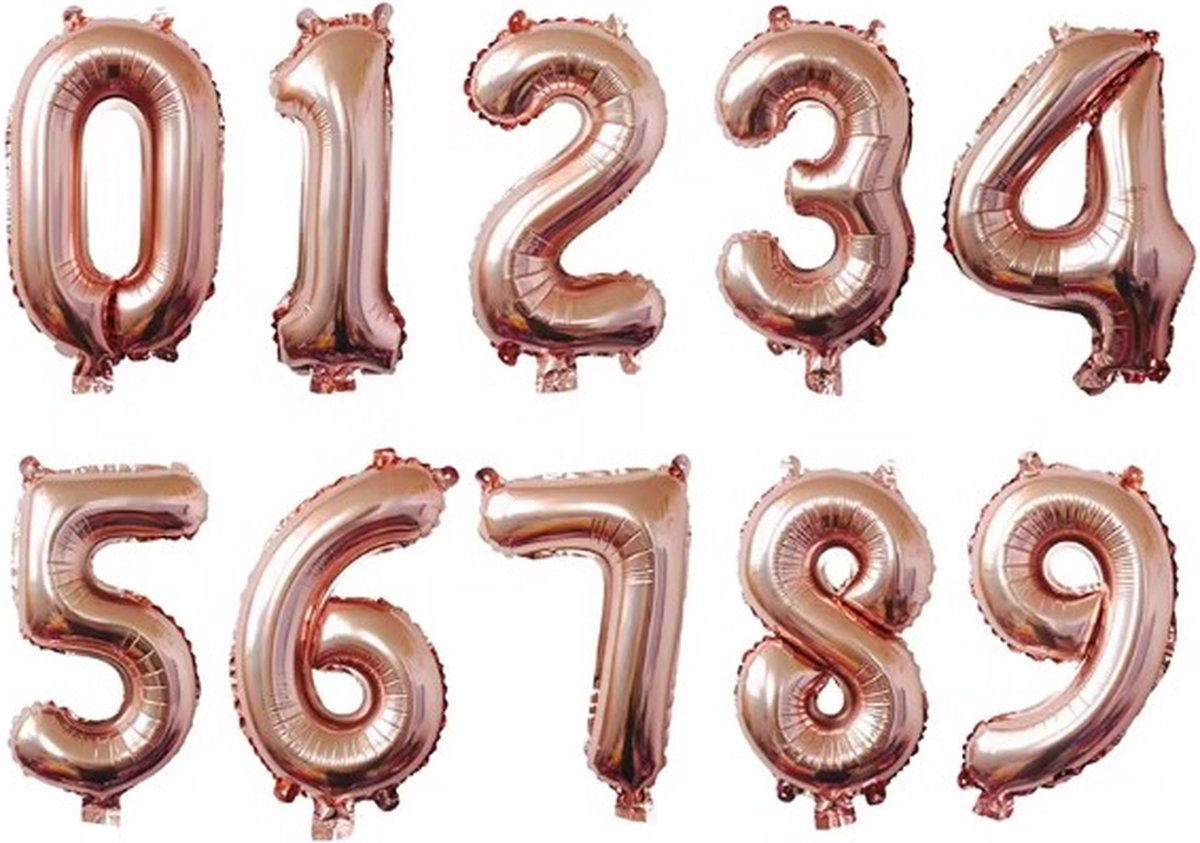 Go Go Gadget - Cijferballon - Folieballon - 70cm - Rose Goud - Cijfer 4