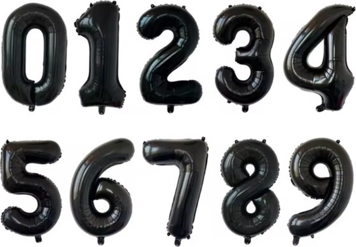 Go Go Gadget - Cijferballon - Folieballon - 70cm - Zwart - Cijfer 8