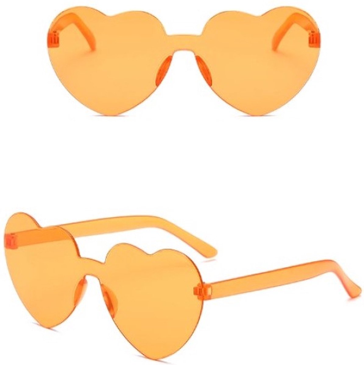 Go Go Gadget - Feestbril - Zonnebril - Hart - Hippie bril - Zomer - Oranje