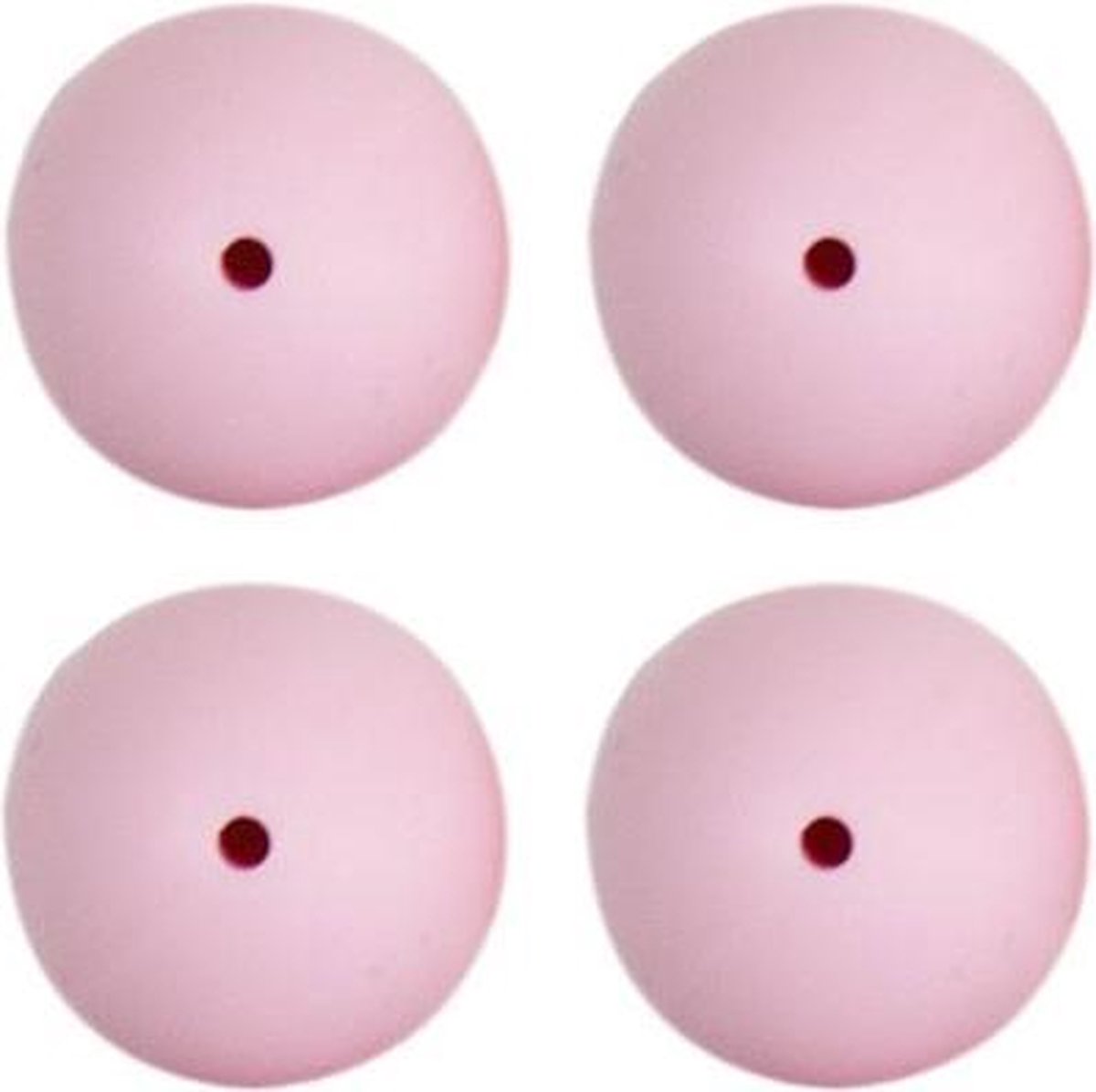 Go Handmade Siliconen Kralen 4 Stuks 28 Baby Roze