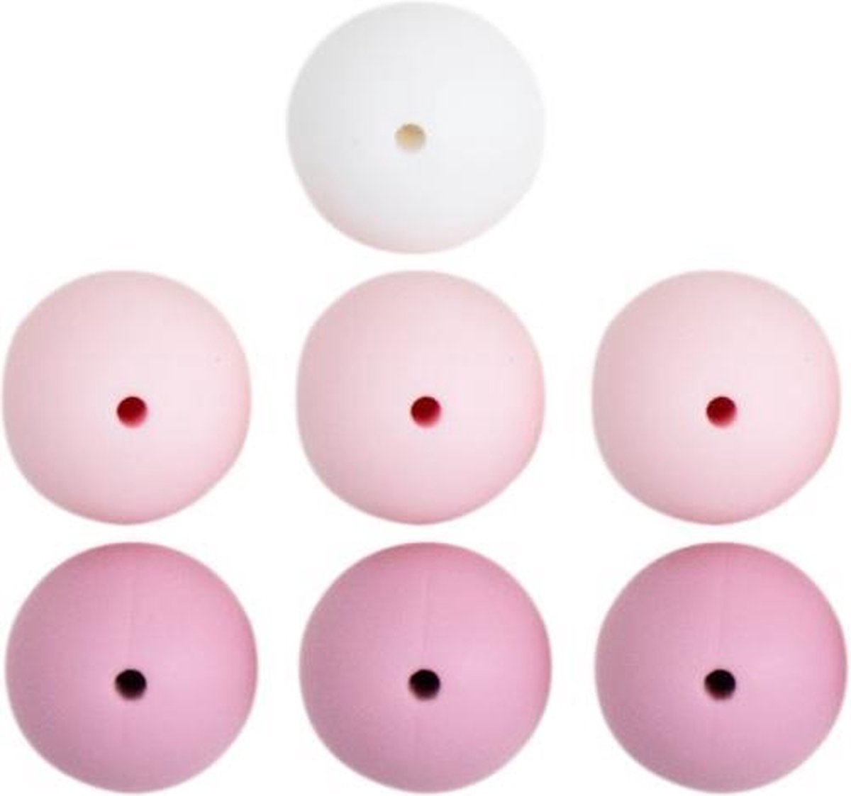 Go Handmade Siliconen Kralen 7 Stuks 14 Roze Mix