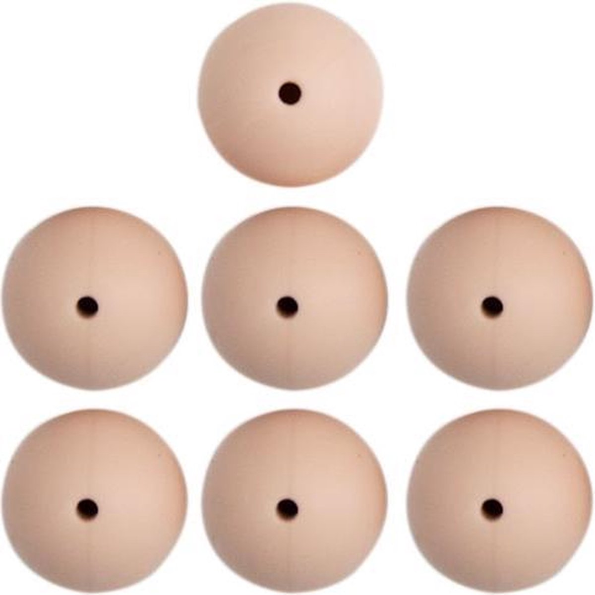 Go Handmade Siliconen Kralen 7 Stuks 18 Vanilla