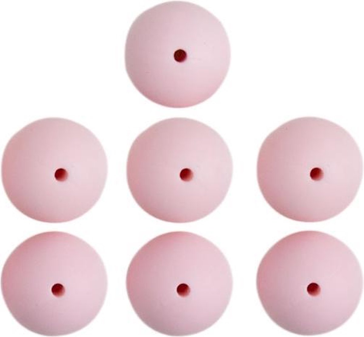 Go Handmade Siliconen Kralen 7 Stuks 20 Baby Roze