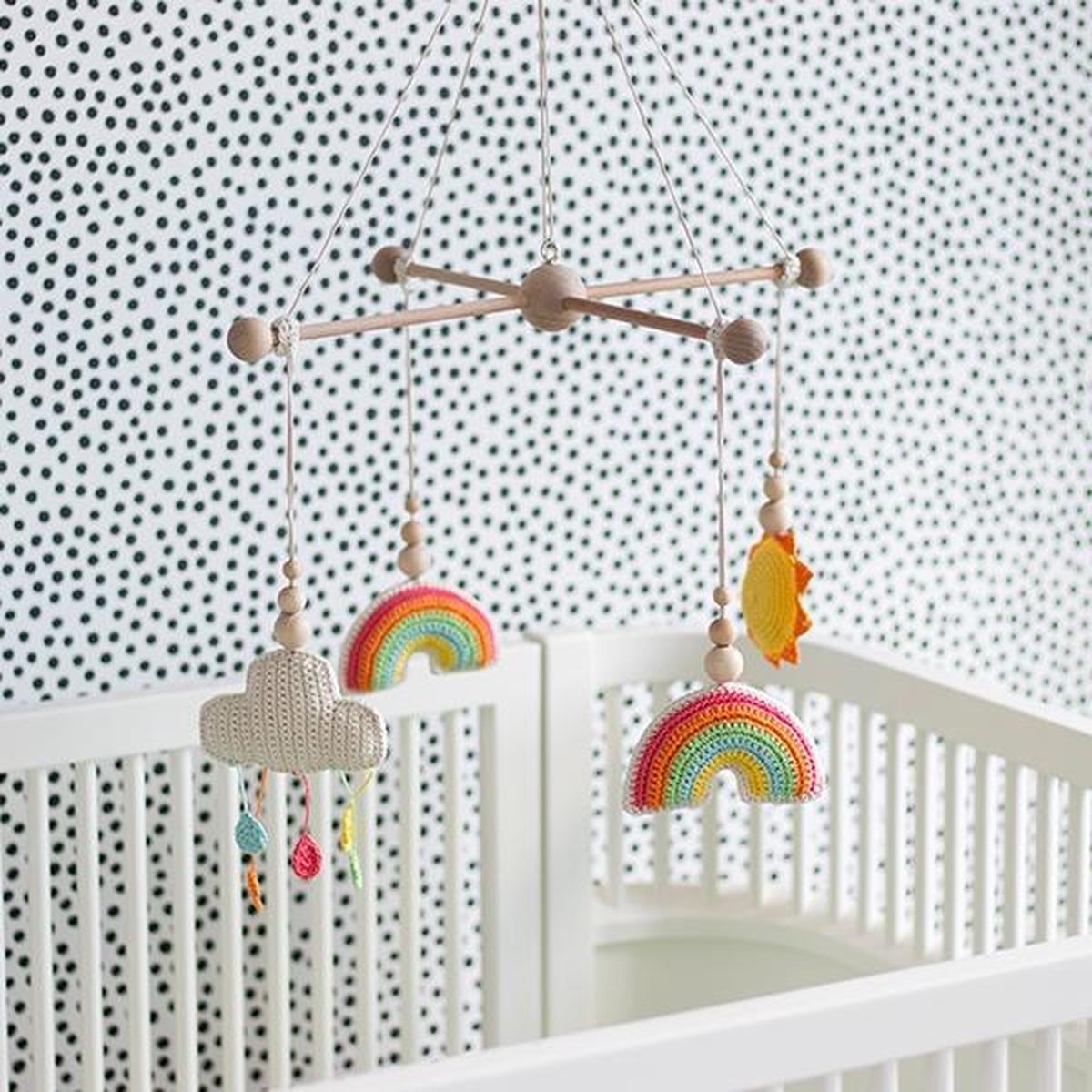 Houten mobiel 6-armig