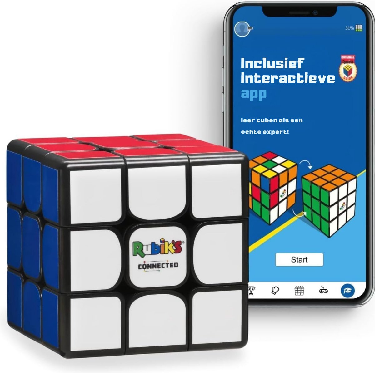 Rubiks Connected X - Slimme Kubus - Bluetooth Kubus - Educatief Speelgoed - Interactief Speelgoed - 3cm x 3cm