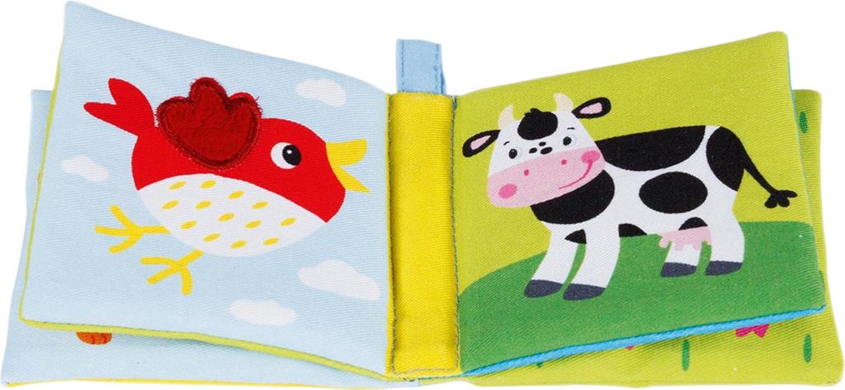 Boek - Stof - Met pieper & knisperfolie - Katoen - 9x9cm