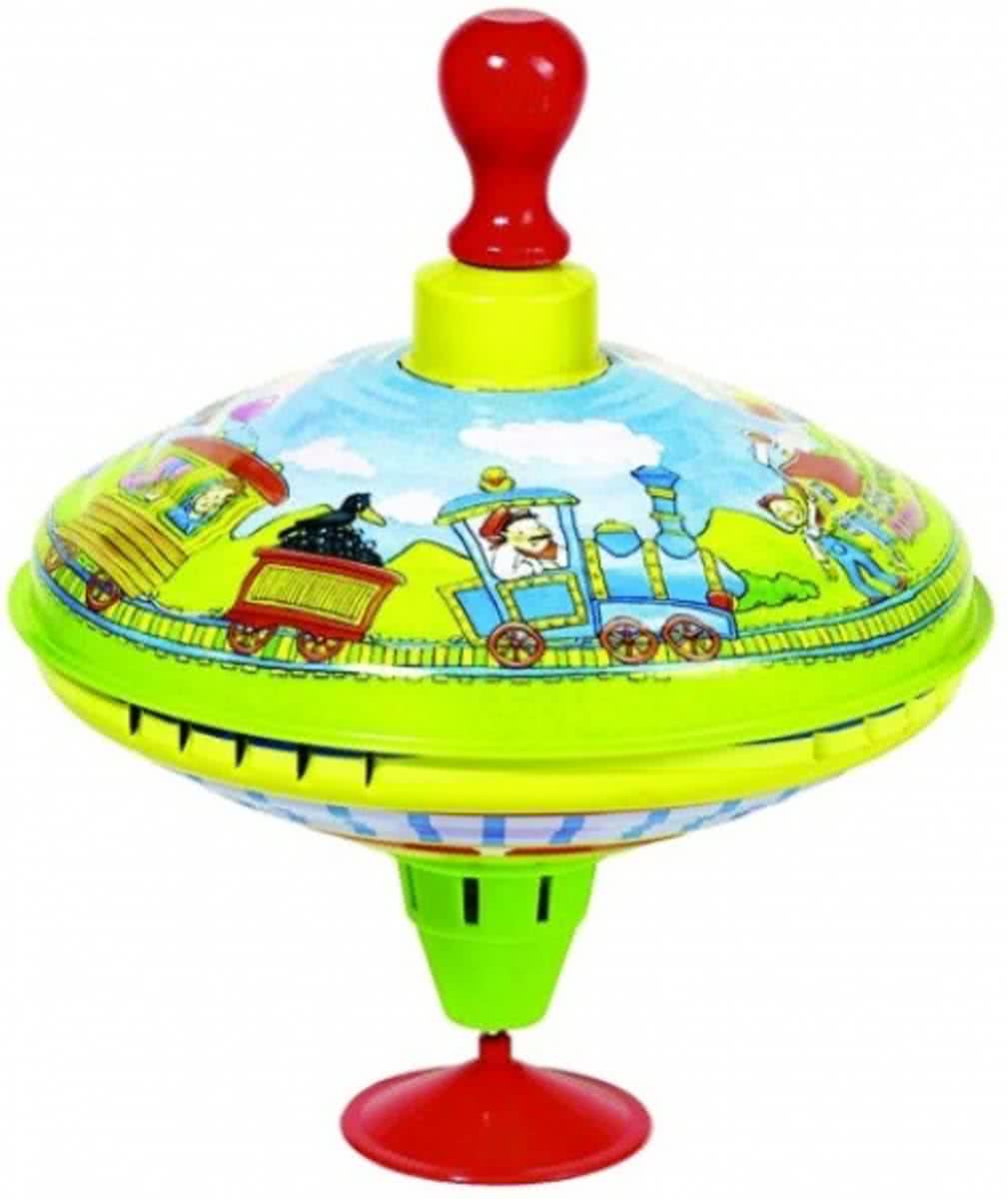 Bromtol: TREIN H21xdiam.18,5cm, houten handvat, metaal en plastiek, 1+