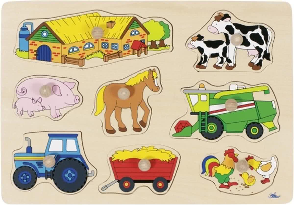   8-delige houten puzzel boerderij