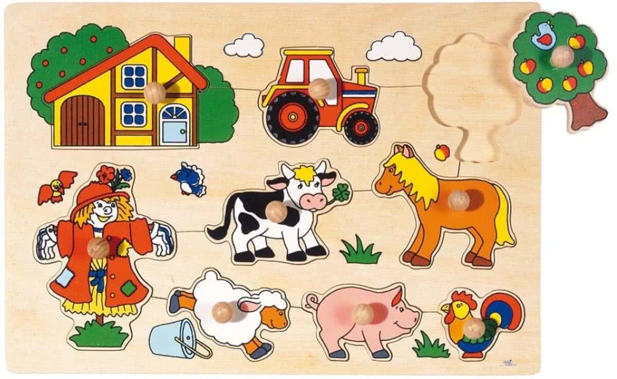   9-delige houten puzzel boerderij