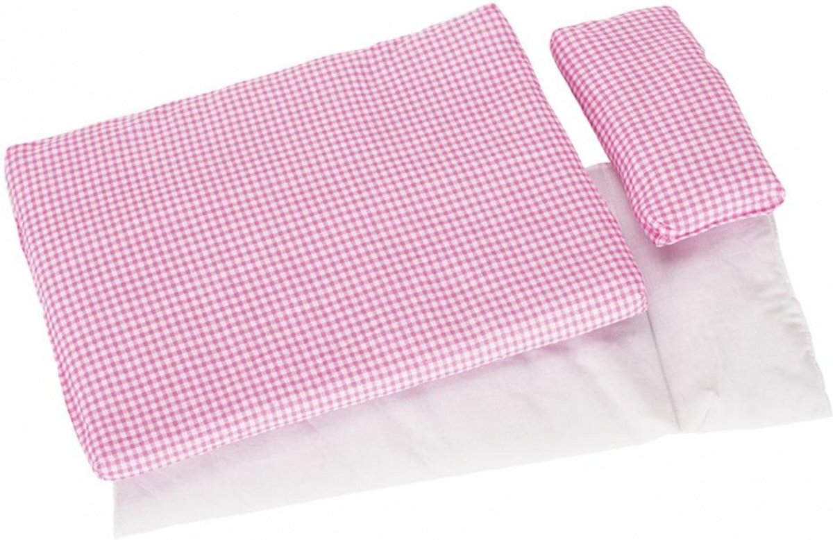 Goki Beddengoed Roos Voor Poppenbed Dekbed + Kussen