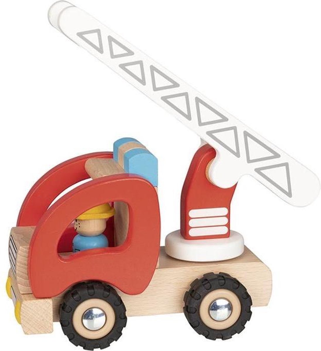 Goki Brandweerwagen Junior 17 X 9 X 14 Cm Hout Rood/naturel