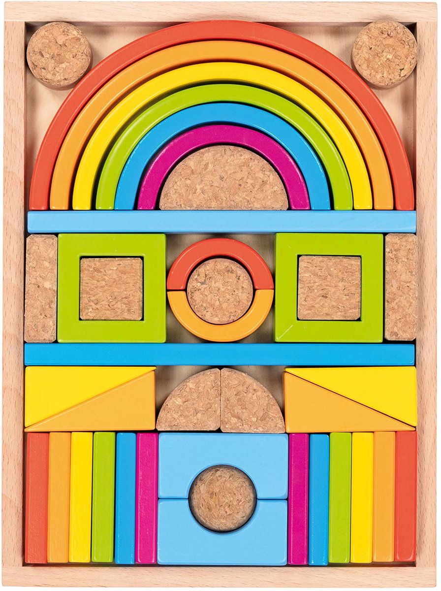 Goki Houten Bouwblokken Kleur, 41dlg.