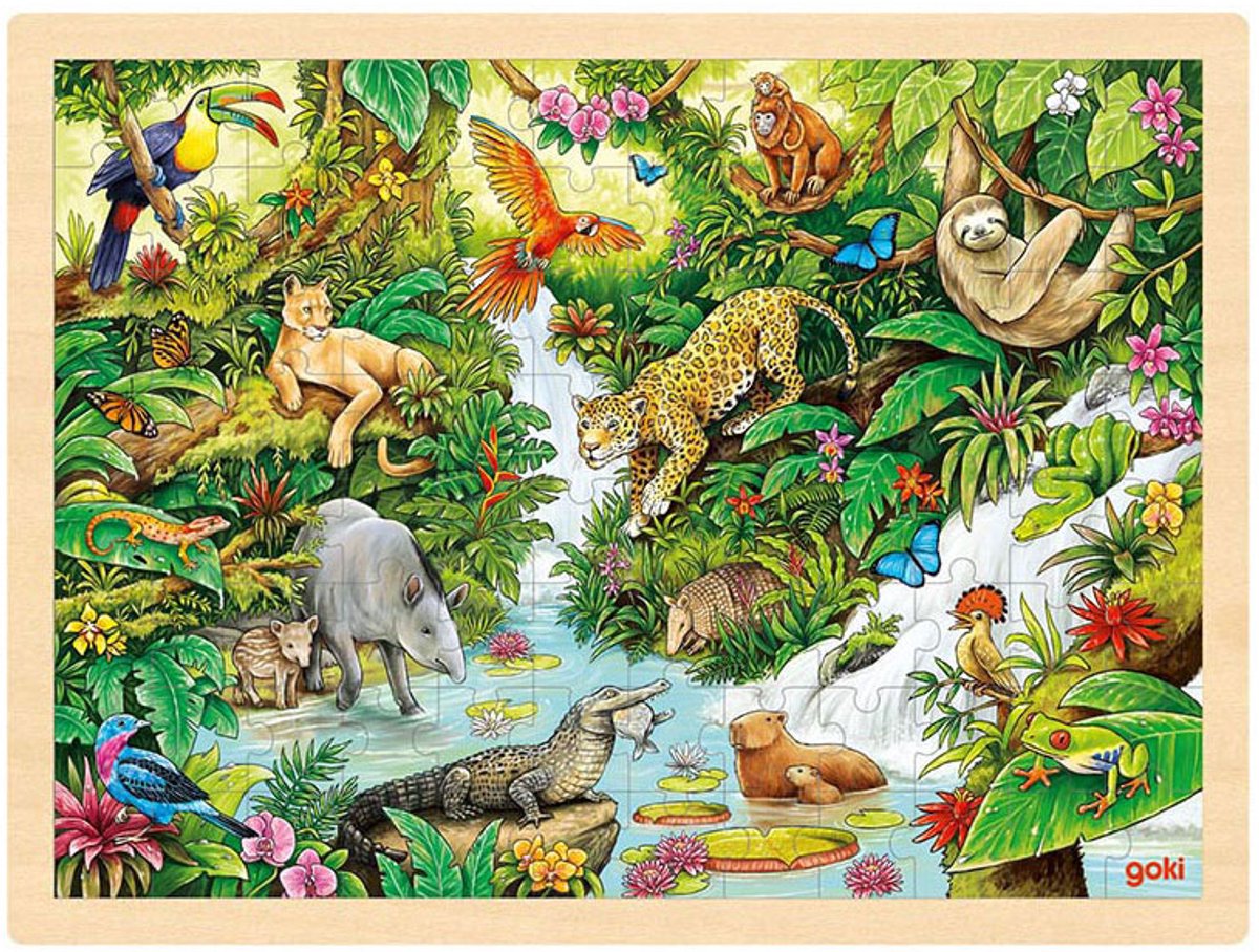Goki Houten Legpuzzel In de Jungle, 96st.