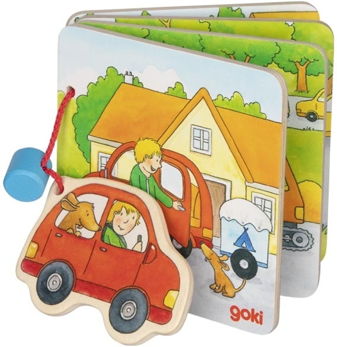 Goki Houten Mini-boekje: Op Vakantie Gaan 10 Cm