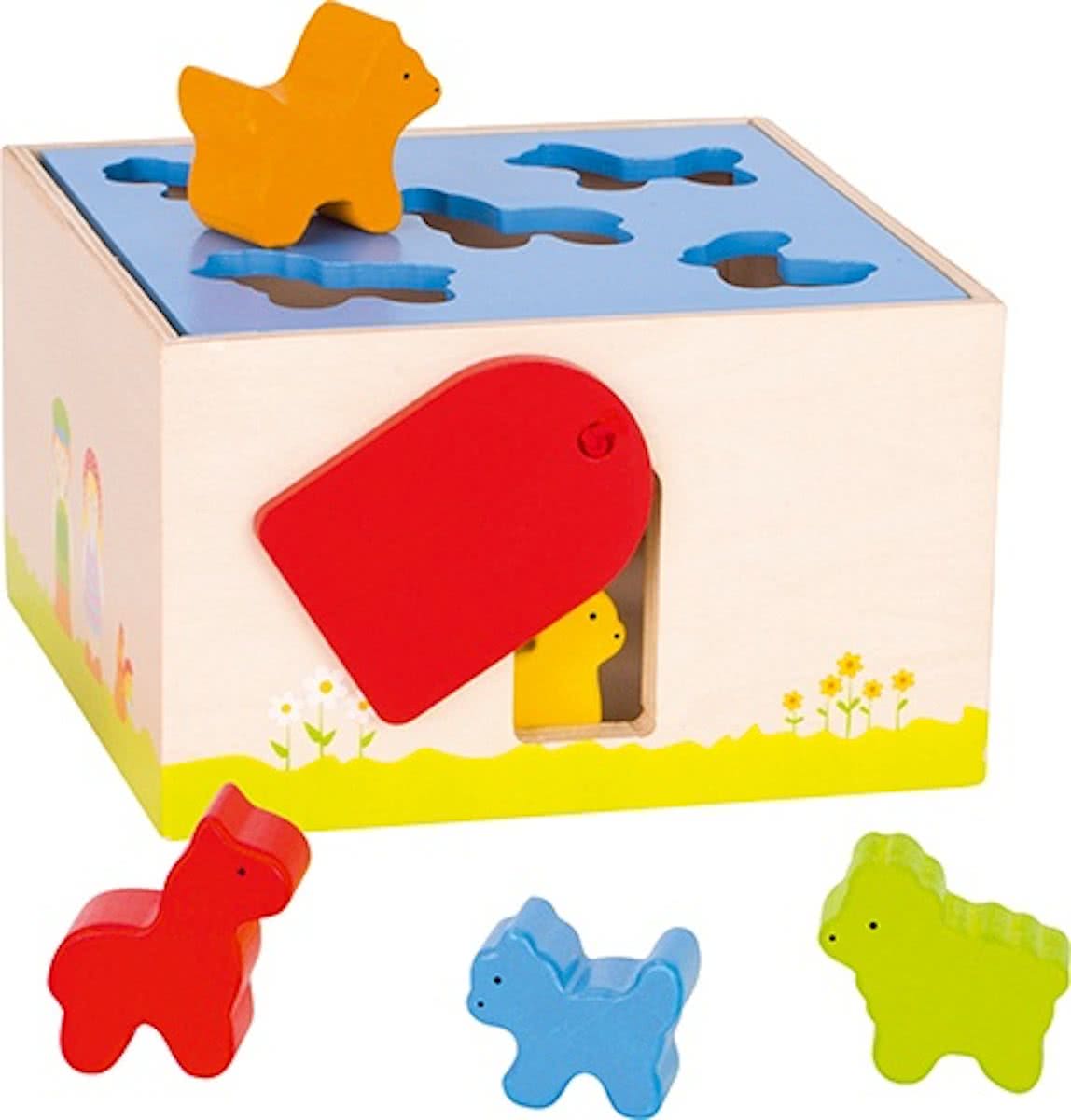   Houten Sorteerkist Boerderijdieren 6-delig