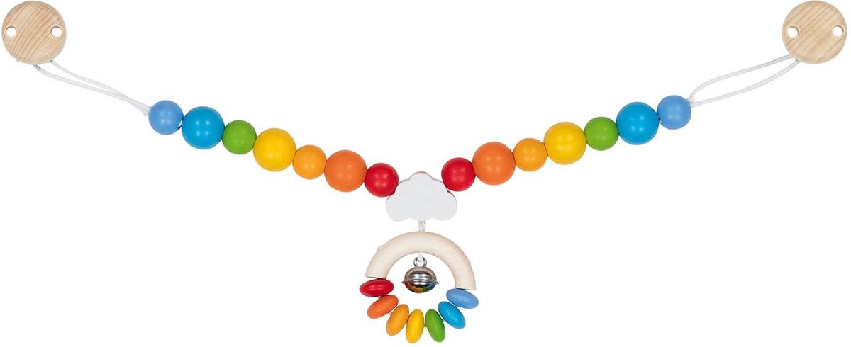 Goki Houten Wandelwagenketting Regenboog met Clips