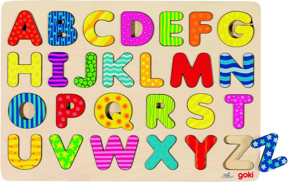   Inlegpuzzel: abc hoofdletters carnaval