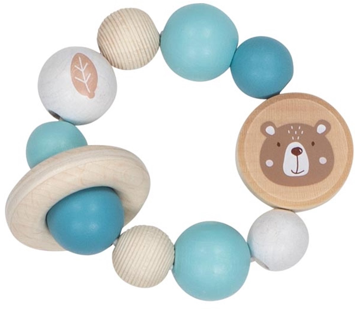 Goki bijtring - houten speelgoed beer voor babys en peuters.