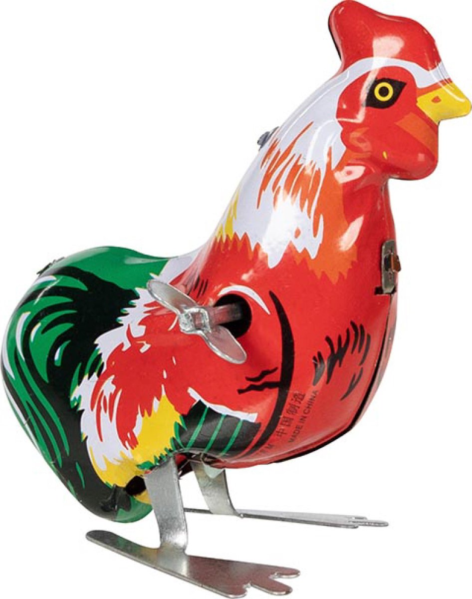 Goki blikken speelgoed haan - klassiek kinderspeelgoed kleurrijk.