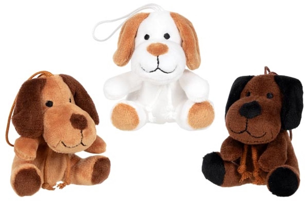Goki knuffelhanger hond - pluche sleutelhanger speelgoed hond.