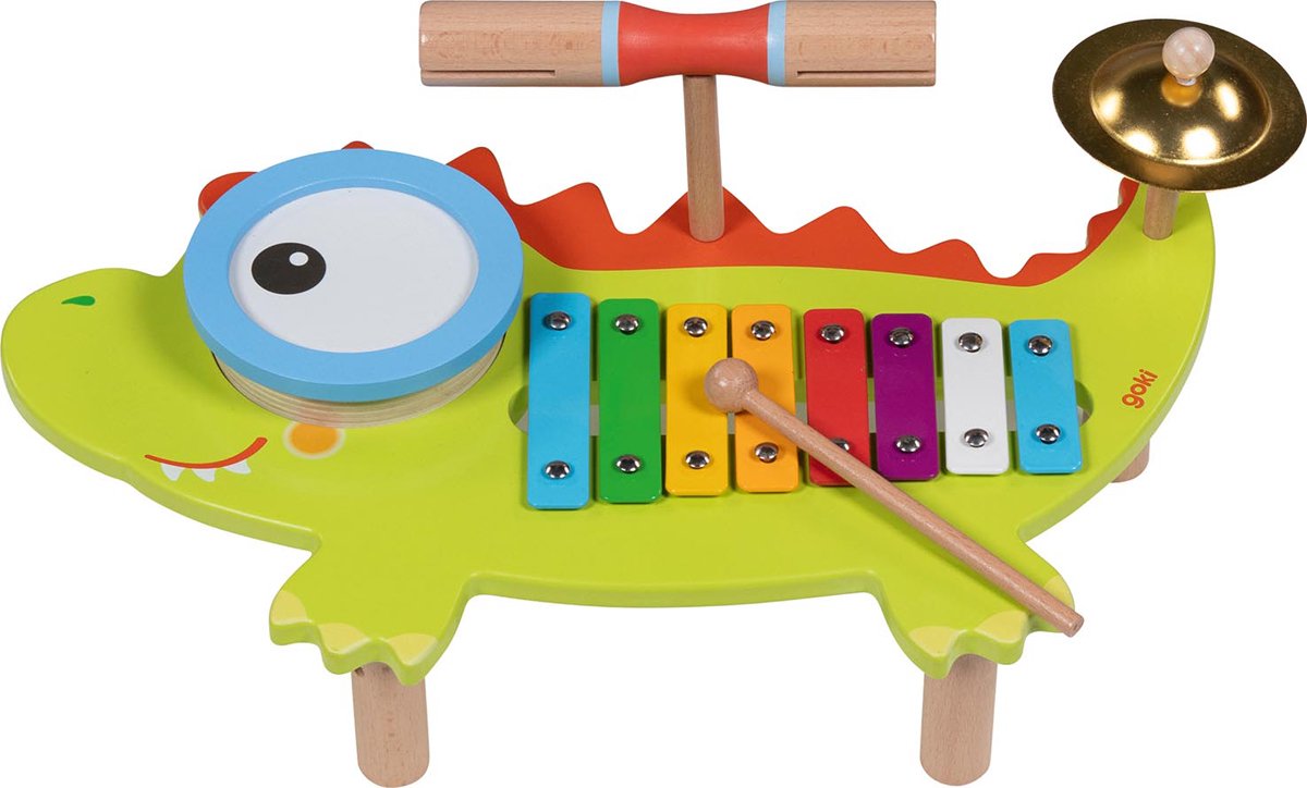 Goki muziekstation - houten muziekinstrument krokodil voor kinderen.