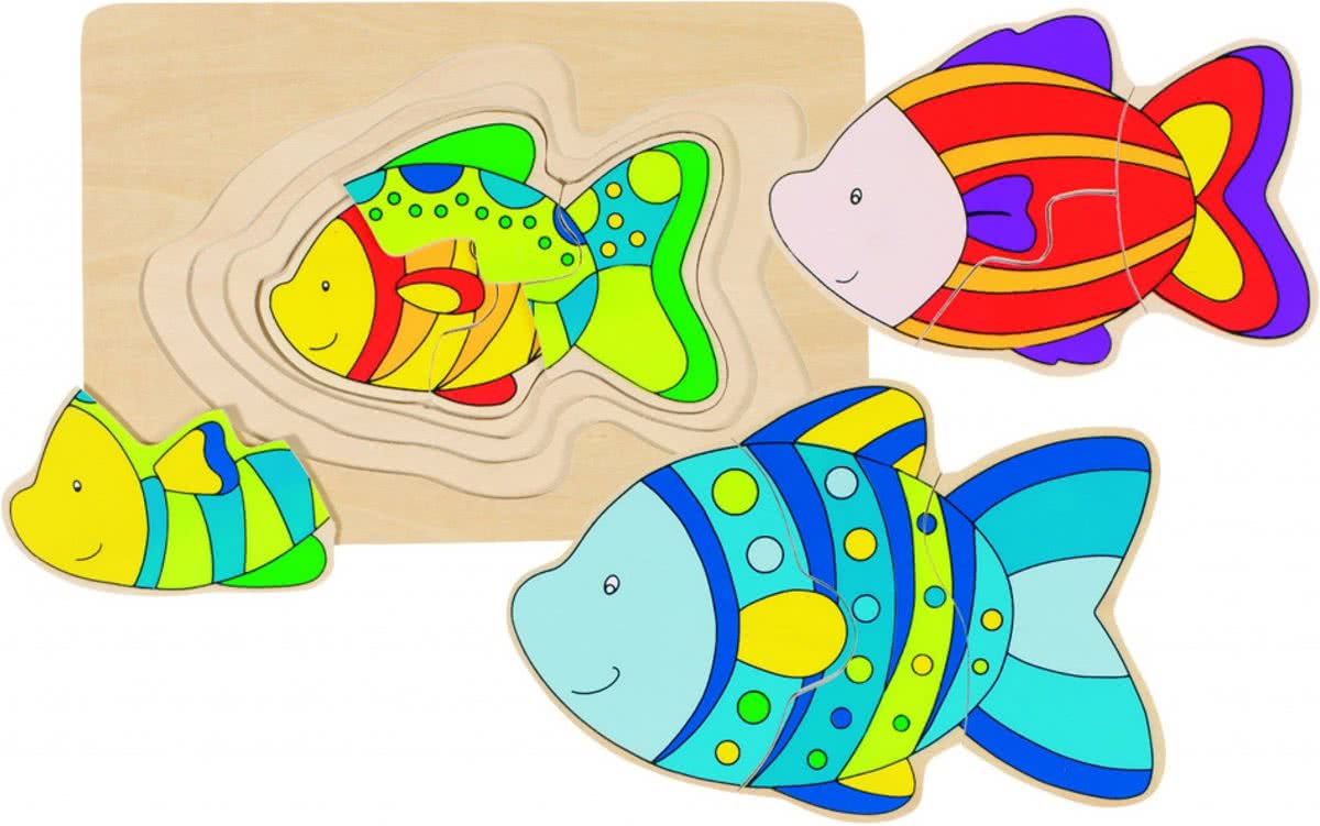 Houten 3-lagen Puzzel Vis