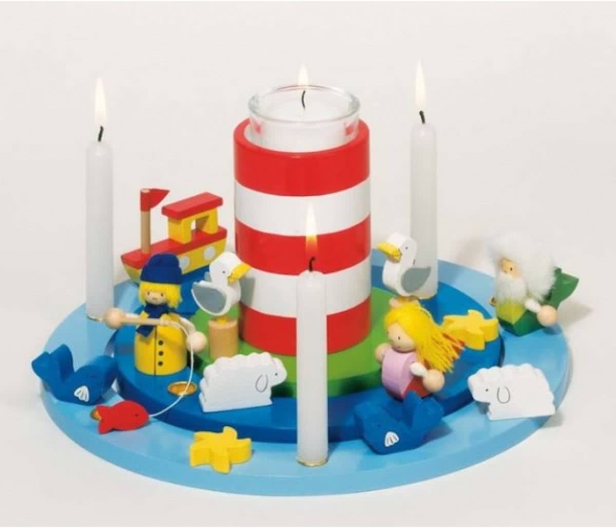 Kaarsenhouder: HAPPY BIRTHDAY VERJAARDAGSKRANS Maritiem diam