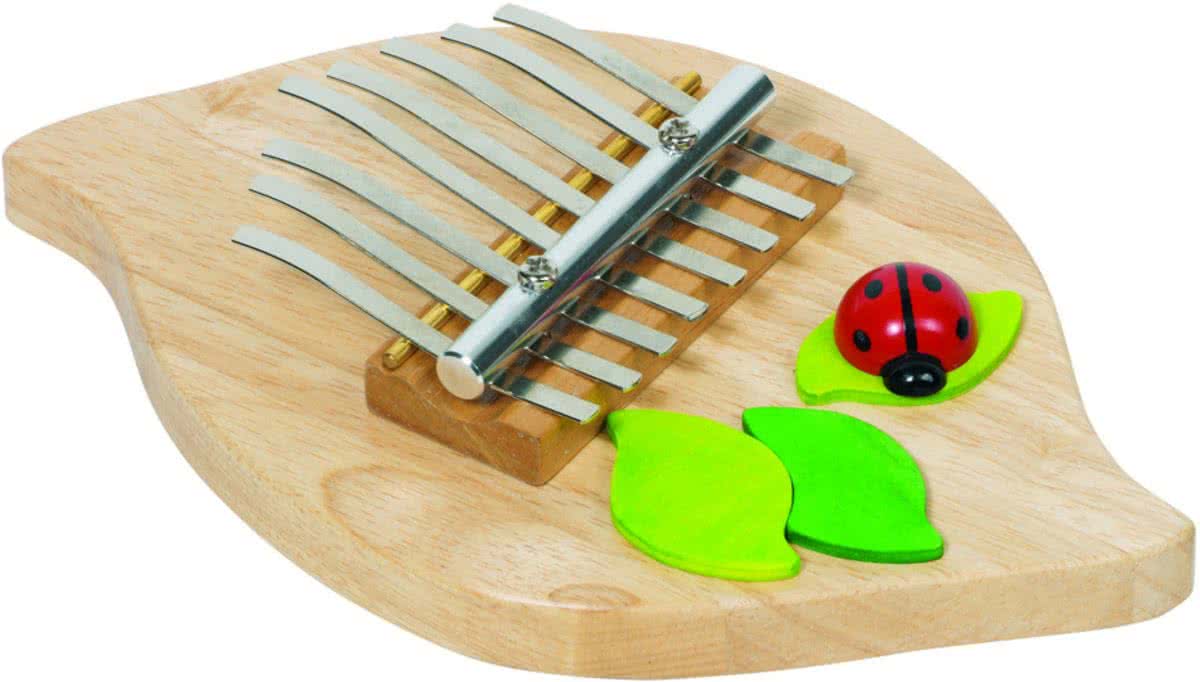 Piano: LIEVEHEERSBEESTJE L22cm, 8 tonen in metaal, hout, in