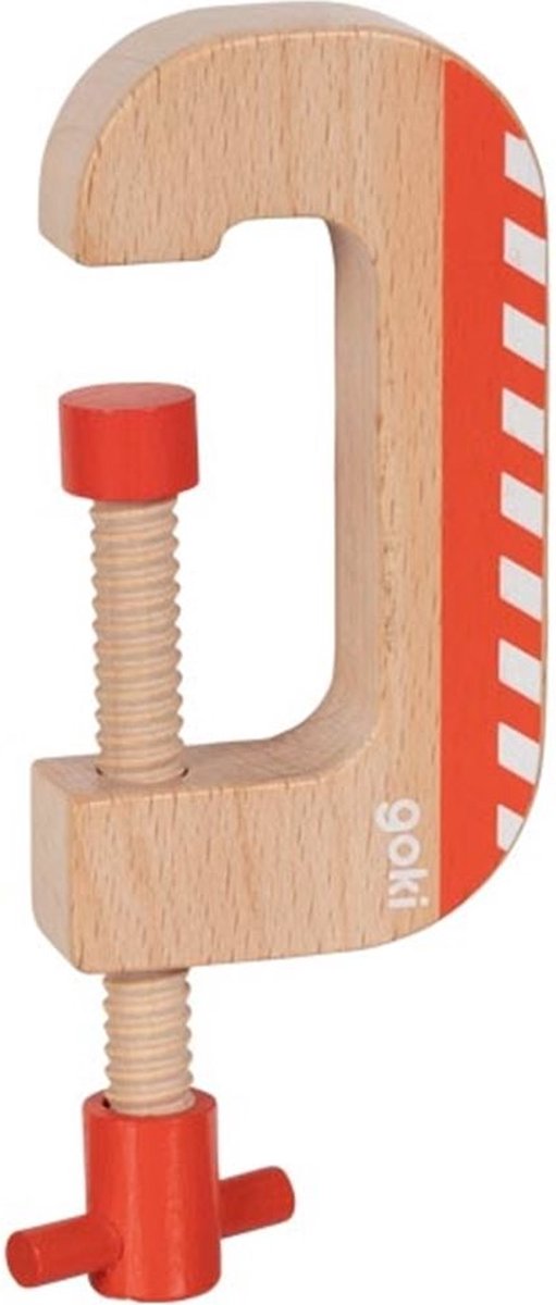 Schroefklem. Met deze houten schroefklem zijn kleine meester- en meesteresbouwers gemakkelijk opgewassen tegen de groten. 3+