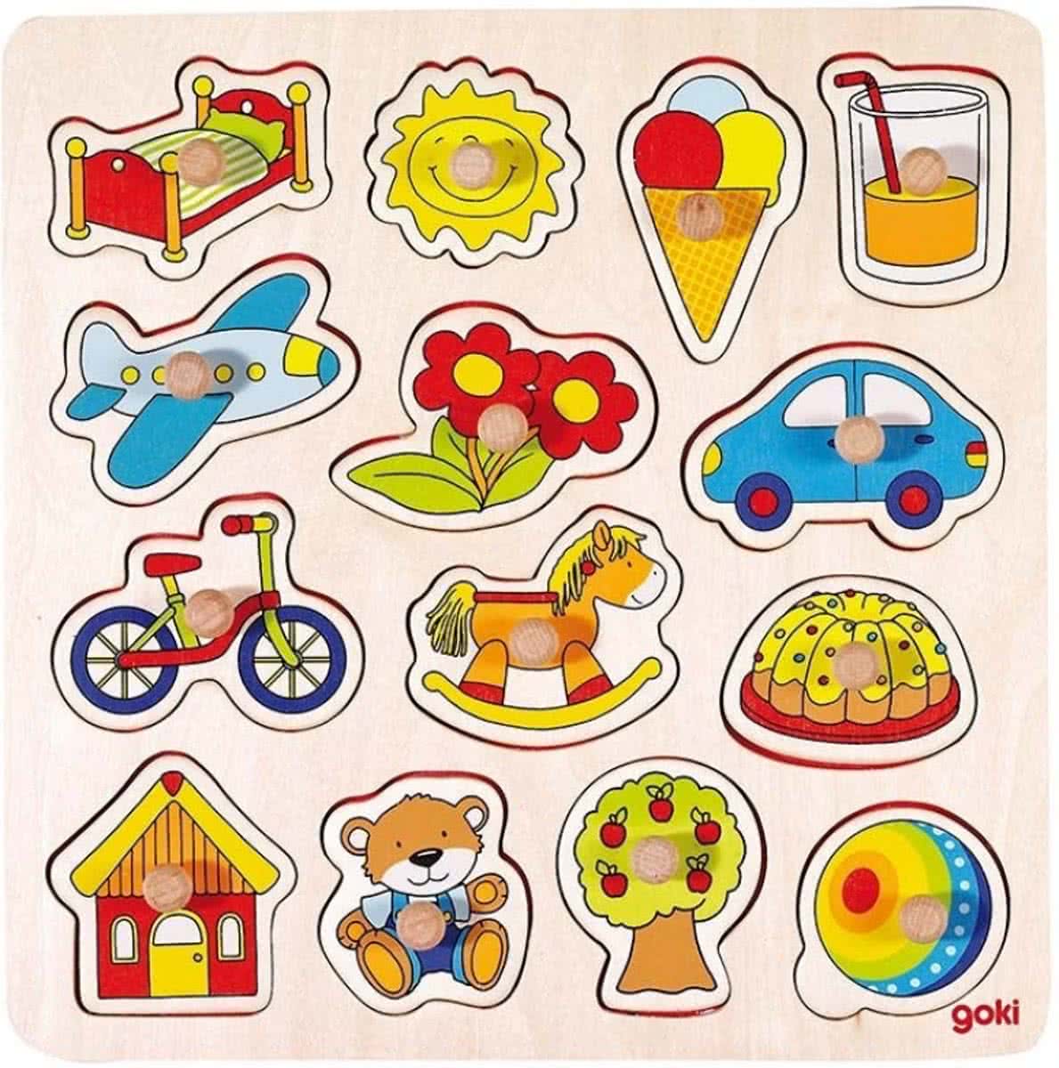 Steekpuzzel: SCHOMMELPAARD, BAL, ... 27,5x27,5cm, 14-delig,