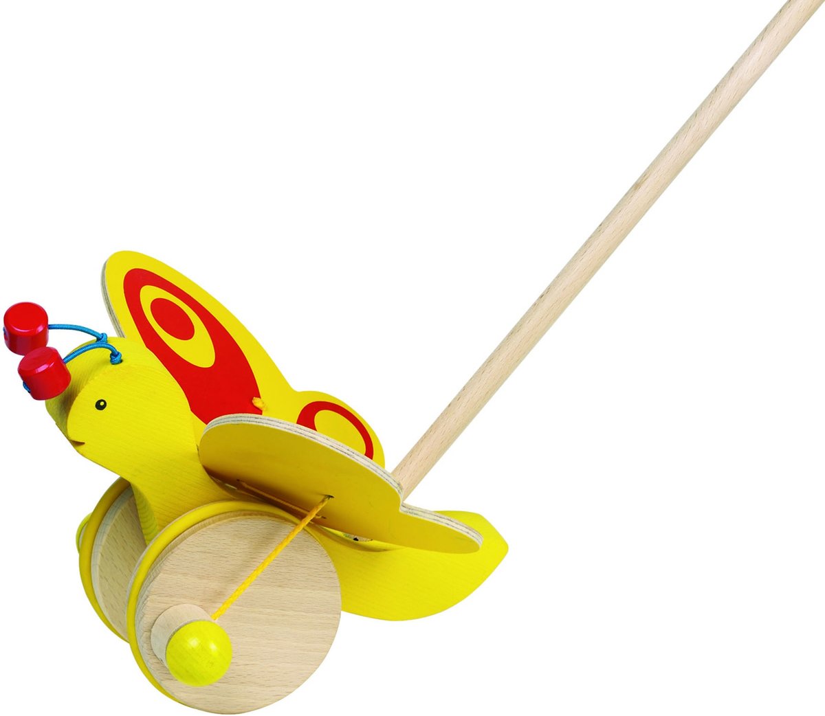 Stokroller Vlinder - Geel & Rood