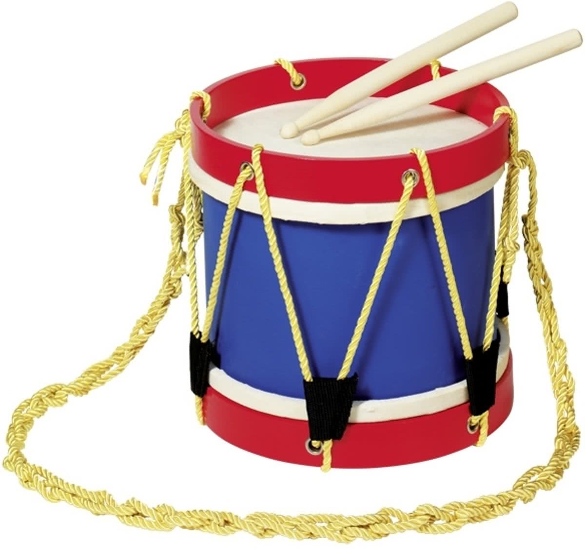 TROMMEL H21xdiam.22cm, hout, natuurvel, in doos