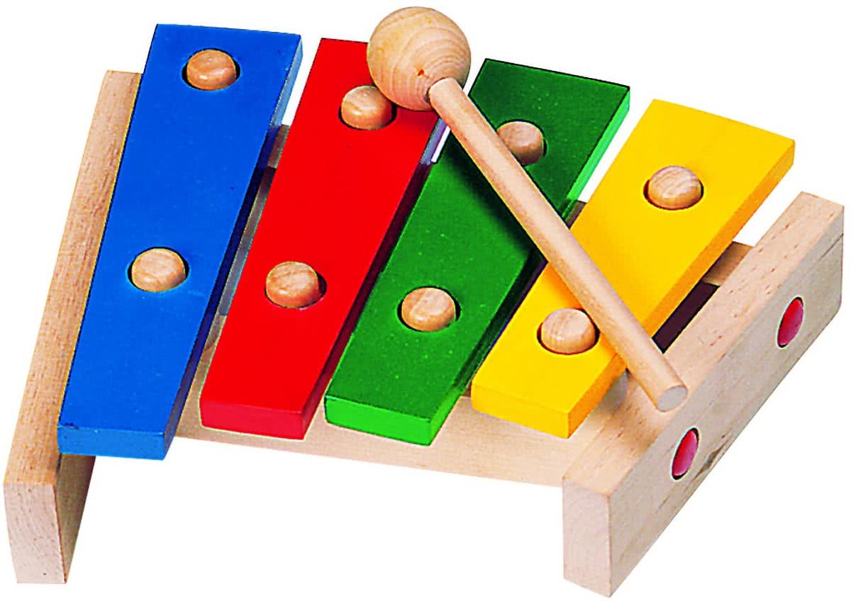 XYLOFOON hout L22,5cm, primaire kleuren, 3+